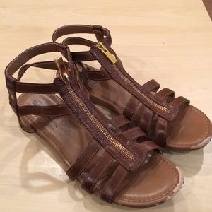 Brown strappy gladiator sandal